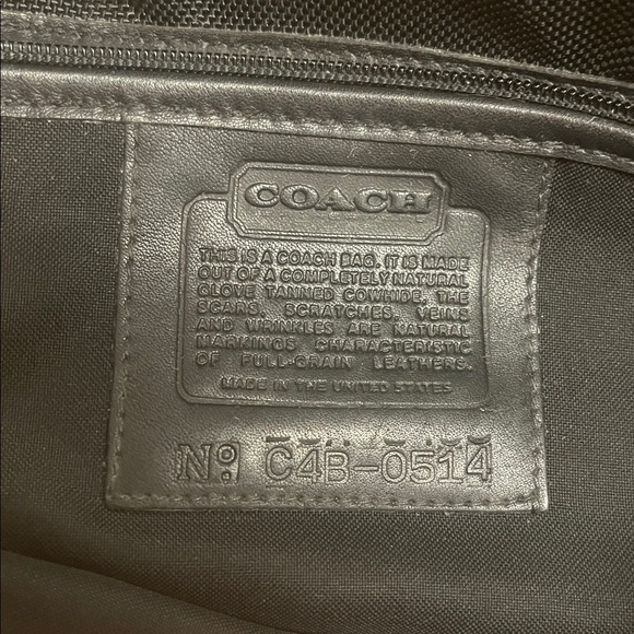 Coach Black Leather Briefcase w/ strap - vintage vibes brass metal /  preowned - Picture 6 of 14